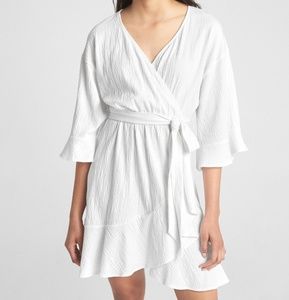 GAP Crinkle Flounce Wrap Dress